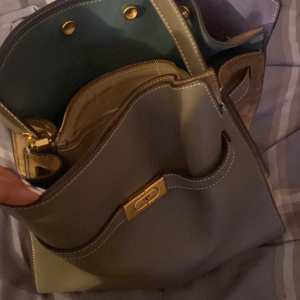 Tory Burch, Lee Radziwill Small Double Bag (Grey)